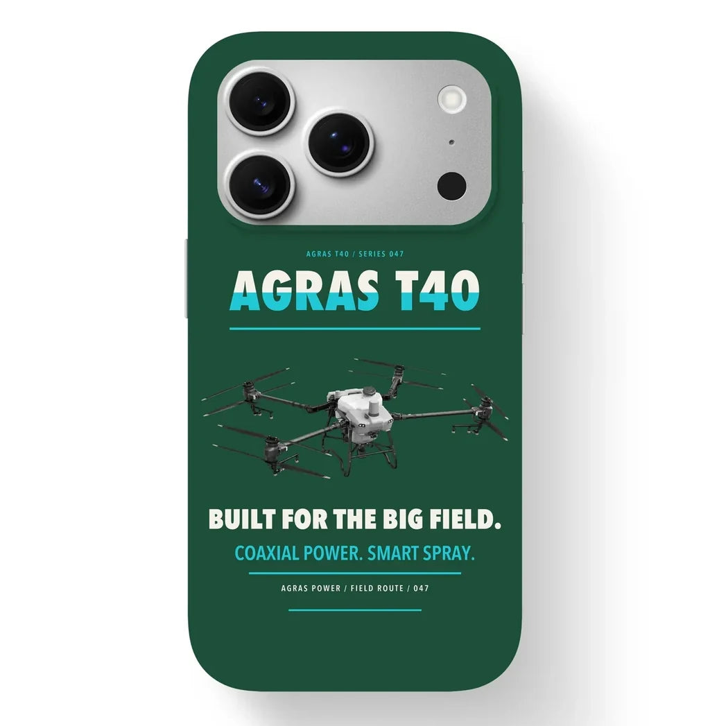 DJI Agras T40 Case design on dark green iphone case