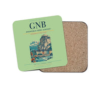 Thumbnail for Grenoble-Isère Airport (GNB) design on light green 1 piece coaster
