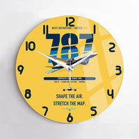 Thumbnail for Boeing 787-9 Dreamliner design on yellow no frame wall clock