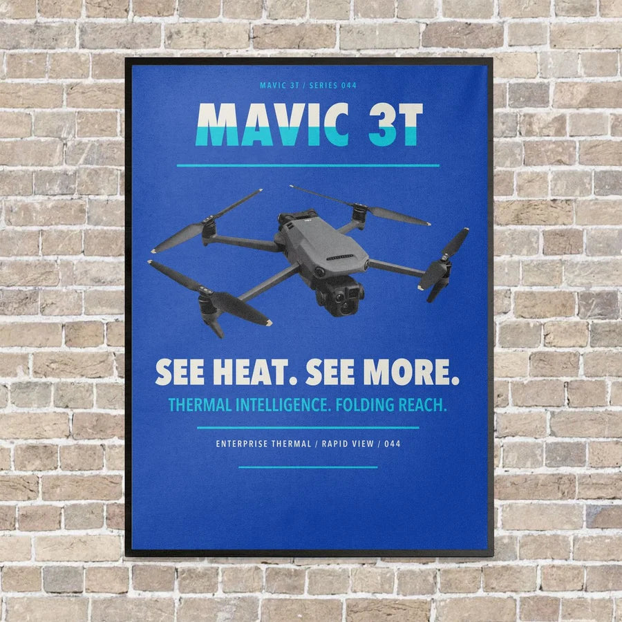 DJI Mavic 3 Thermal vertical canvas print - framed - blue background