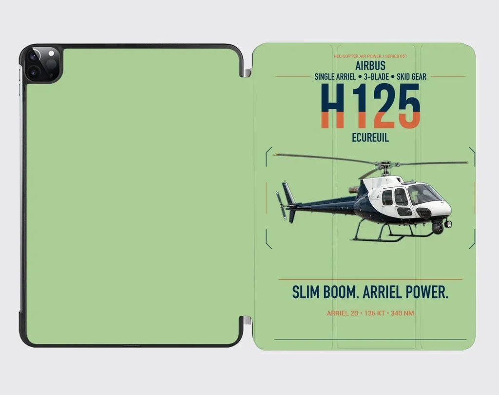 Airbus H125 design on light green ipad tablet case
