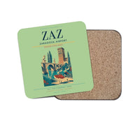 Thumbnail for Zaragoza Airport (ZAZ) design on light green 1 piece coaster