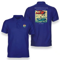 Thumbnail for VINTAGE G4203 - The Endurance Clock - Double-Side Polo T-Shirt design on blue