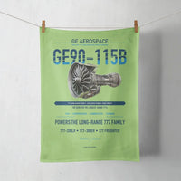 Thumbnail for GE90-115B design on light green towel