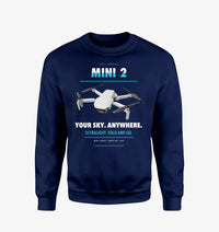 Thumbnail for DJI Mini 2 design on navy blue sweatshirt