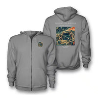 Thumbnail for VINTAGE G4244 - The Storm Cellar Hangar - Premium Zipped Hoodie design on gray