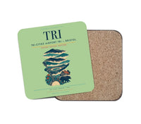 Thumbnail for Tri-Cities Airport (TRI) design on light green 1 piece coaster