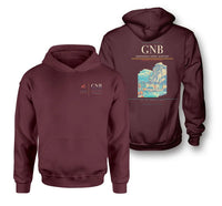 Thumbnail for Grenoble-Isère Airport (GNB) design on dark red double-side hoodie