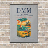 Thumbnail for King Fahd International Airport DMM vertical canvas print - framed - light gray background