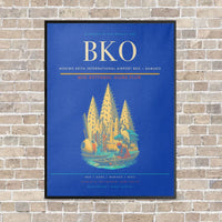 Thumbnail for Modibo Keita International Airport BKO — Bamako vertical canvas print - framed - blue background