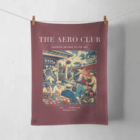 Thumbnail for VINTAGE G4047 - The Aero Club - Designed Towels design on darkred