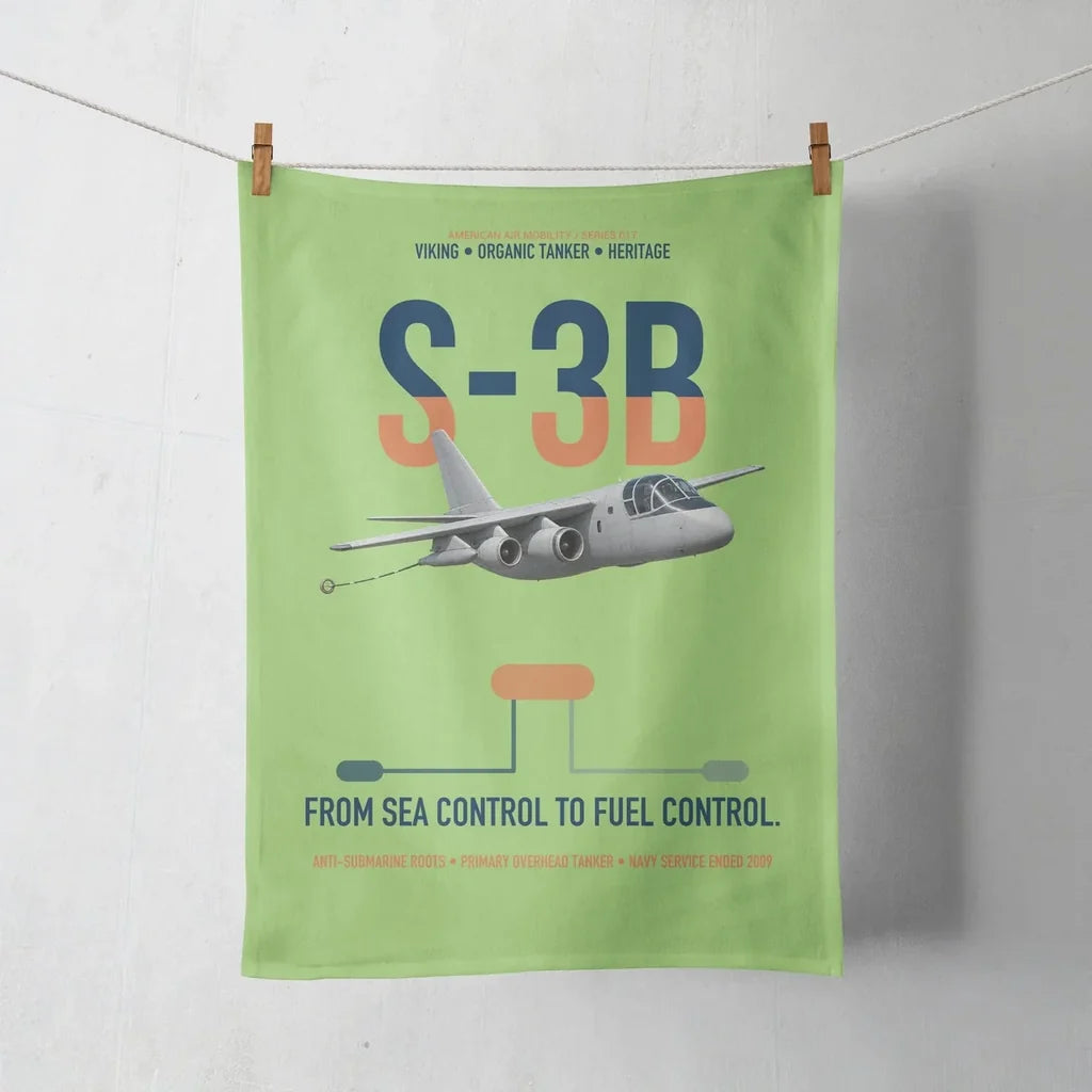 S-3B Viking design on light green towel