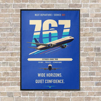Thumbnail for Boeing 767-300ER vertical canvas print - framed - blue background