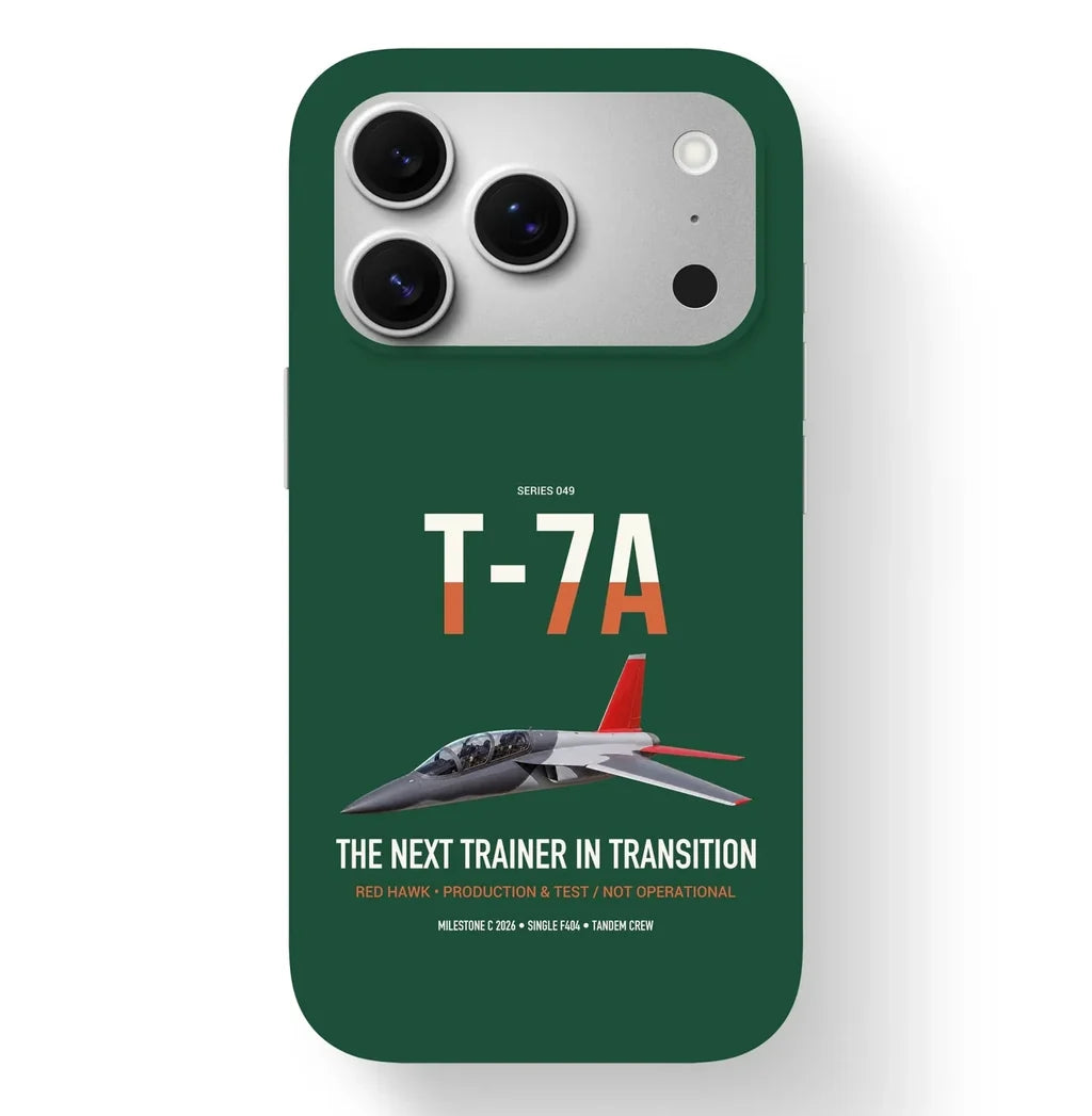 T-7A Red Hawk design on dark green magsafe iphone case, for iPhone 17 Pro