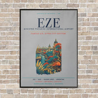 Thumbnail for Buenos Aires Ministro Pistarini International Airport EZE vertical canvas print - framed - light gray background