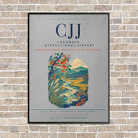 Thumbnail for Cheongju International Airport CJJ vertical canvas print - framed - light gray background