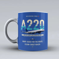 Thumbnail for A220-100 Mug design on blue airbus