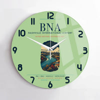 Thumbnail for Nashville International Airport (BNA) design on light green no frame wall clock