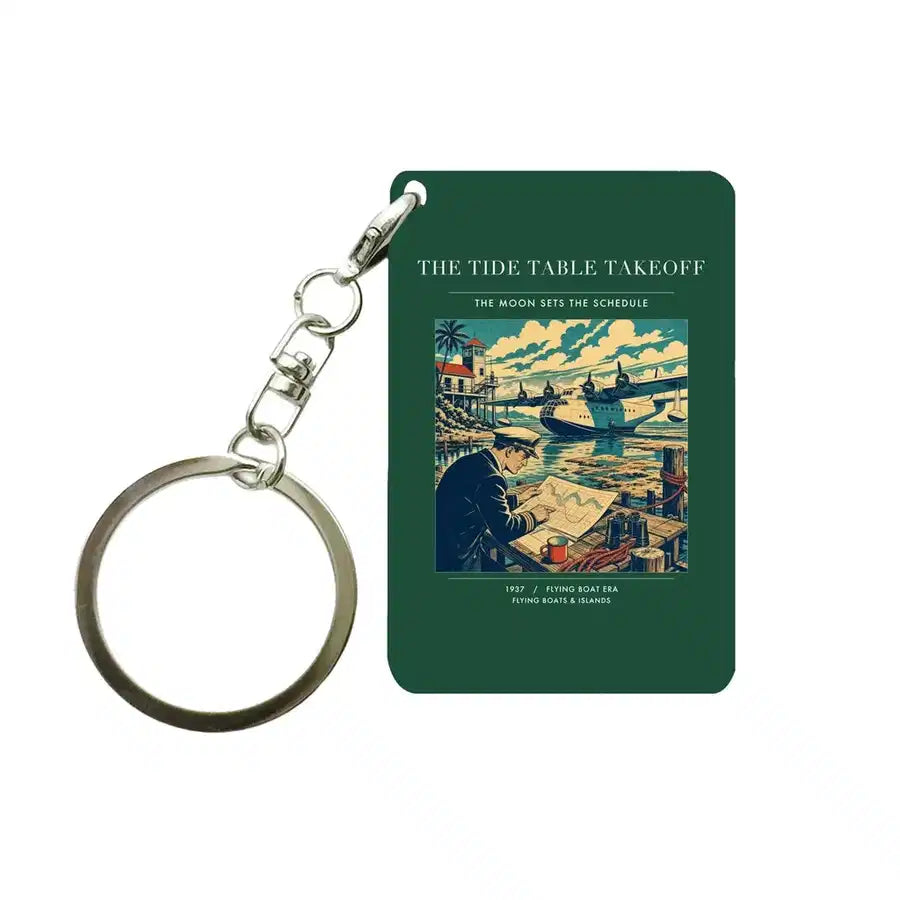 VINTAGE G4272 - The Tide Table Takeoff - Designed Key Chain design on darkgreen
