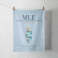 Thumbnail for Velana International Airport Malé (MLE) design on light blue towel