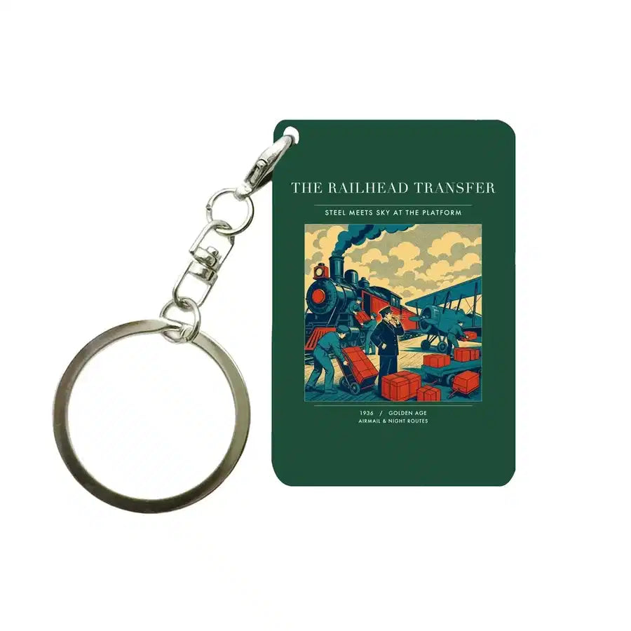 VINTAGE G4485 - The Railhead Transfer - Designed Key Chain design on darkgreen