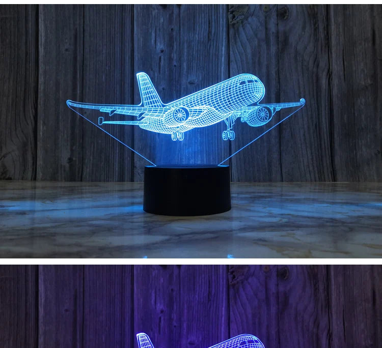 Customisable Super Realistic & Detailed Airplane 3D Lamp - view 5