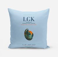 Thumbnail for Langkawi International Airport (LGK) design on light blue pillow