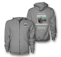Thumbnail for GP7200 design on gray zipped hoodie