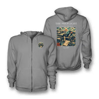Thumbnail for VINTAGE G4138 - The Preflight - Premium Zipped Hoodie design on gray
