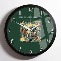 Thumbnail for VINTAGE G4092 - The Flight Kitchen - Designed Wall Clocks design on darkgreen framed