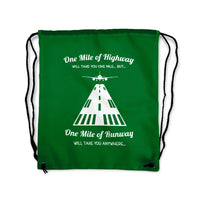 Thumbnail for One Mile of Runway Will Drawstring Bag - view 4