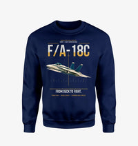 Thumbnail for F-A-18C Hornet design on navy blue sweatshirt