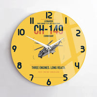 Thumbnail for Leonardo CH-149 Cormorant design on yellow no frame wall clock