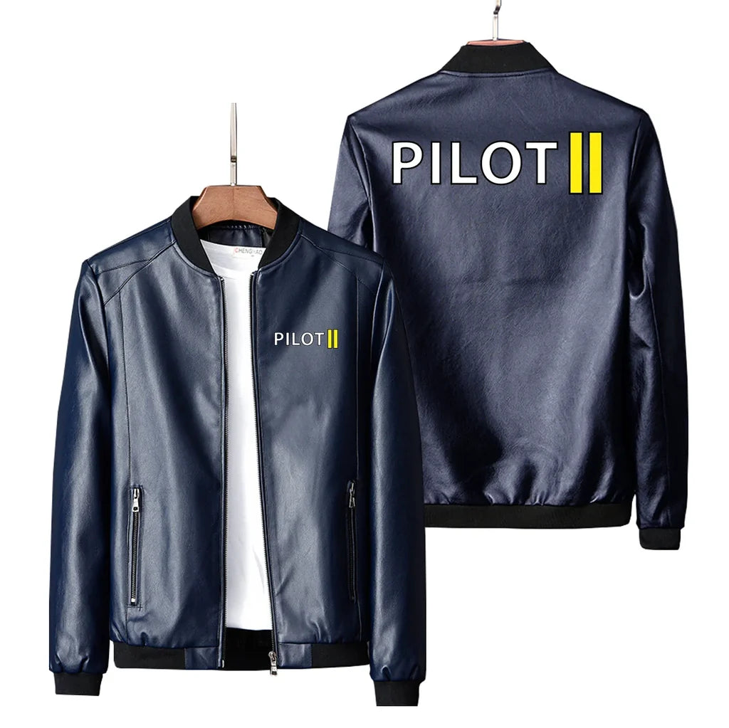 Pilot & Stripes Leather Jacket - view 4