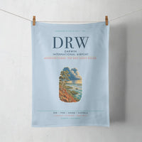 Thumbnail for Darwin International Airport (DRW) design on light blue towel