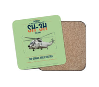 Thumbnail for Sikorsky SH-3H Sea King design on light green 1 piece coaster