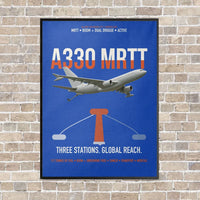 Thumbnail for Airbus A330 MRTT vertical canvas print - framed - blue background