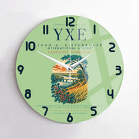 Thumbnail for Saskatoon John G. Diefenbaker International Airport (YXE) design on light green no frame wall clock