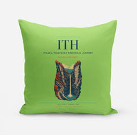 Thumbnail for Ithaca Tompkins Regional Airport (ITH) design on light green pillow
