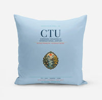 Thumbnail for Chengdu Shuangliu International Airport (CTU) design on light blue pillow