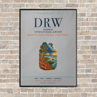 Thumbnail for Darwin International Airport DRW vertical canvas print - framed - light gray background