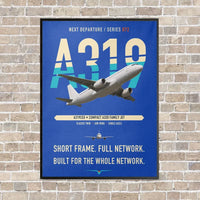 Thumbnail for Airbus A319ceo vertical canvas print - framed - blue background