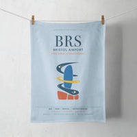 Thumbnail for Bristol Airport (BRS) design on light blue towel