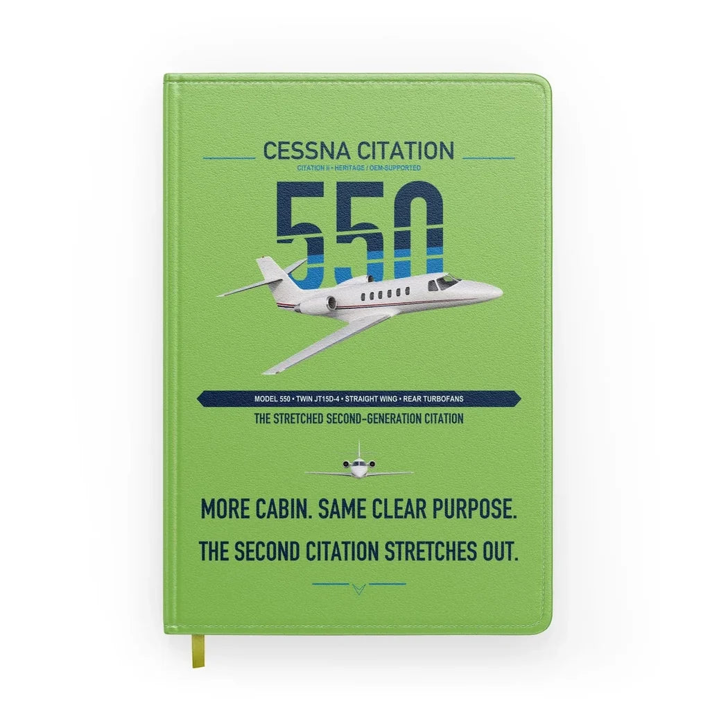 Cessna Citation 550 - Citation II design on light green notebook