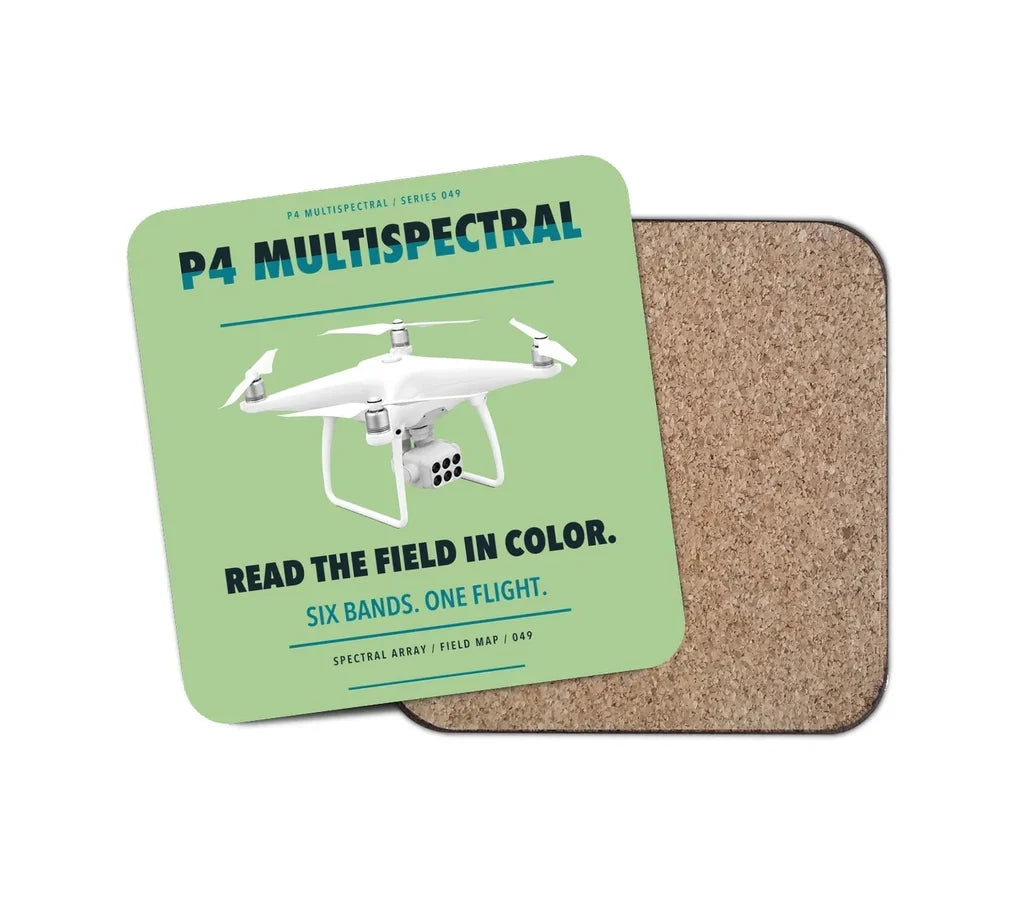 DJI P4 Multispectral design on light green 1 piece coaster