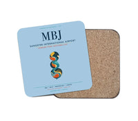 Thumbnail for Sangster International Airport (MBJ) design on light blue 1 piece coaster