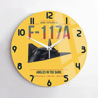 Thumbnail for F-117A Nighthawk design on yellow no frame wall clock