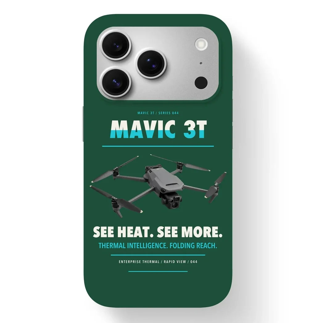 DJI Mavic 3 Thermal Case design on dark green iphone case