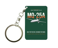 Thumbnail for MQ-25A STINGRAY design on dark green designed key chain, double-side print