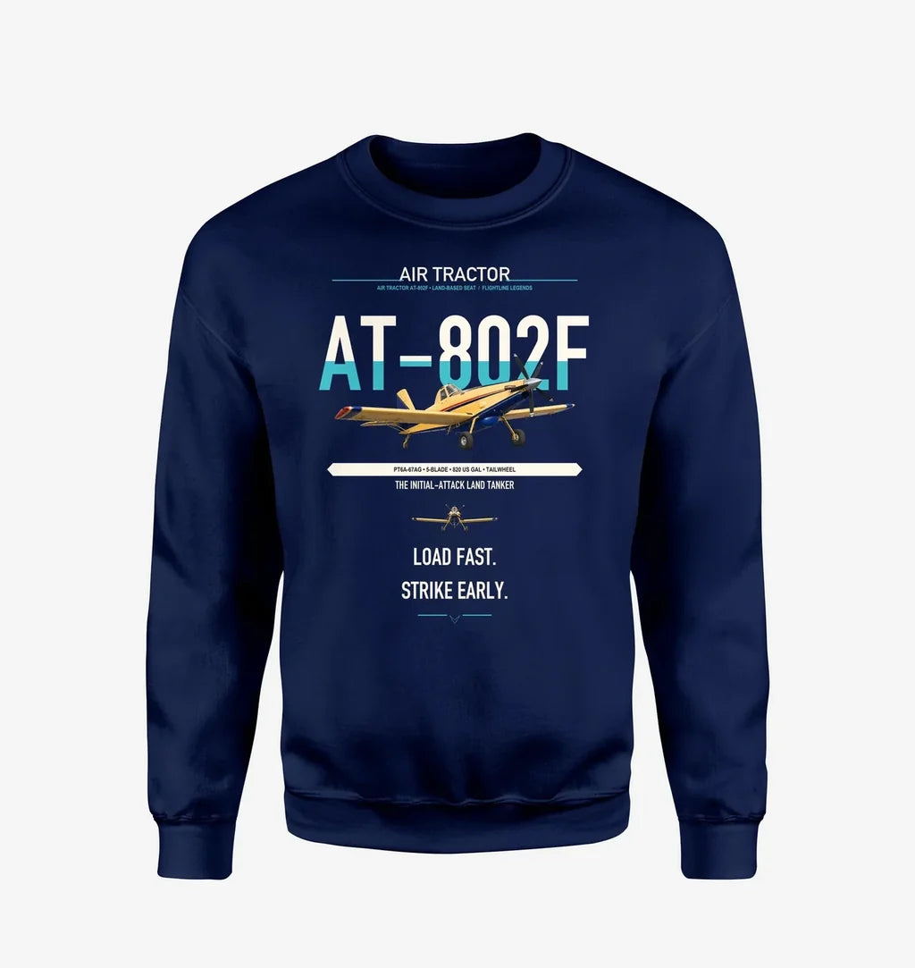 Air Tractor AT-802F design on navy blue sweatshirt